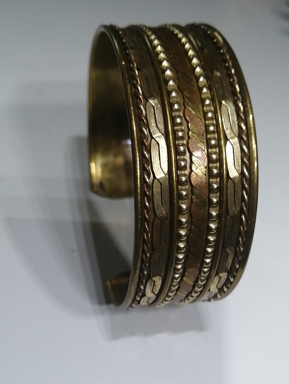 Viking style Brass And Copper Unisex Cuff Bracelet